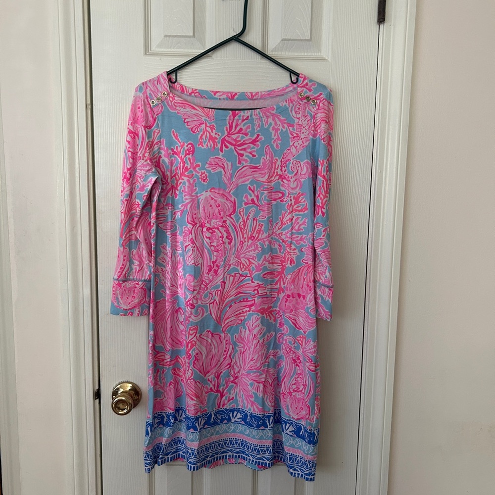 Lilly Pulitzer Pink and Blue Long Sleeve Dress